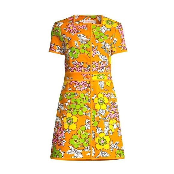 TORY BURCH Wallpaper Floral Twill Nadia Retro Mini Dress Nostalgic Vacation 4 - Picture 14 of 16